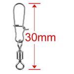 Pesca Kit 100Pcs Conector Girador Engate Rápido Snap Swivel Destorcedor Aço 30mm 50Lbs 22Kg #2