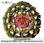 Coroa de flores Velório Cemitério crematório Belo Vale em Santa Luzia Mg entrega coroas de flores wm Santa Luzia Mg