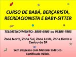 Curso de Babá Berçarista Auxiliar de Berçário Creche Baby Sitter 