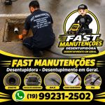 Desentupidora em Campinas e Região 19-99231-2502 Fast Manutenções - Serviço de Desentupimento em Geral.