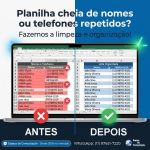 Está com uma planilha cheia de nomes ou telefones repetidos? Fazemos a limpeza e organização