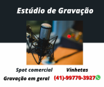 Estúdio de gravação vinhetas e chamadas para comércios e eventos