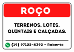 Limpeza de calçada terreno e lotes.