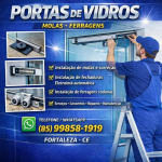 Portas  De  Vidros  Molas  Ferragens   Consertos  Fortaleza  85 99858-1919