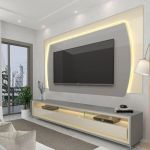 Rack com Painel Para Tv até 75 Polegadas com Led Elegance Yescasa Cinzaoff White