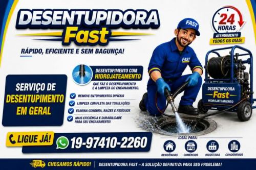 19-97410-2260 Desentupidora no Jardim Aurélia em Campinas - Desentupimento com Hidrojateamento  779170