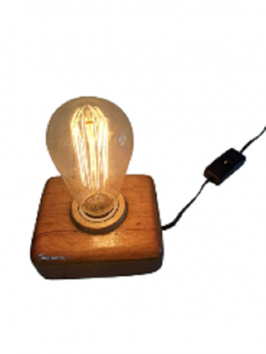 Abajur de mesa Cubo de Madeira Maciça 749893