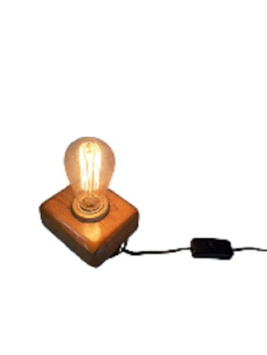 Abajur de mesa Cubo de Madeira Maciça 749895