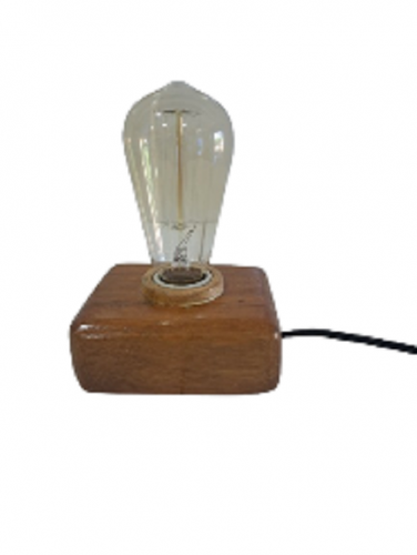 Abajur de mesa Cubo de Madeira Maciça 749896