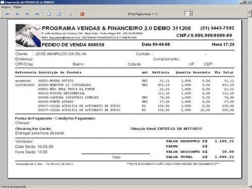 Programa para Controlar Vendas, Controlar Estoque e Financeiro v2.0 2537