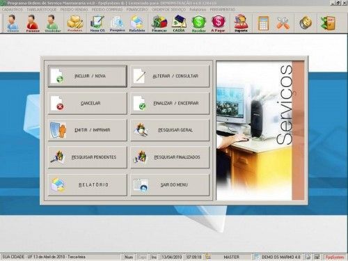 Programa Ordem de Serviço para Marmoraria + Vendas + Financeiro v4.8 2564
