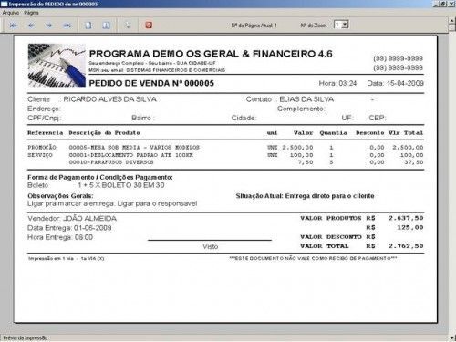 Programa Ordem de Serviços Gerais Vendas Estoque e Financeiro v4.6 - Fpqsystem 2643