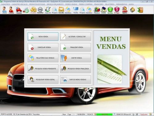 Programa para Oficina Mecânica para Veículos em Geral Vendas e Financeiro v4.0 - Fpqsystem 97784