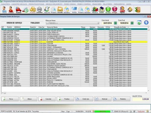 Programa para Oficina Mecânica para Veiculos em Geral, Vendas e Financeiro v4.0 FpqSystem 97787