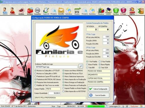 Software para Lanternagem, Funilaria e Pintura com Vendas e Financeiro v2.0 19040