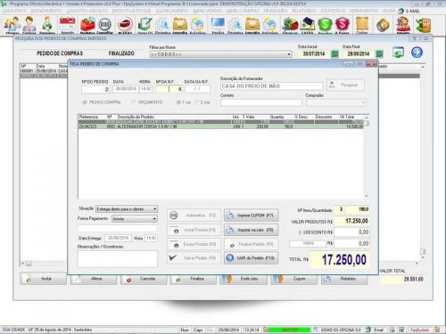 Programa para Oficina Mecânica com Check List  Vendas e Financeiro v5.0 - Fpqsystem 92491