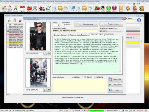 Programa para Oficina Mecânica Moto com Check List  Vendas e Financeiro v5.1 Plus - Fpqsystem 92507