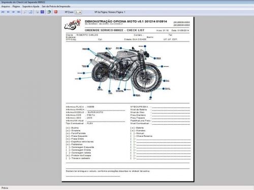 Programa para Oficina Mecânica MOTO com Check List + Vendas e Financeiro v5.1 PLUS 92514