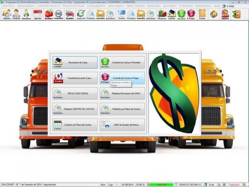 Programa para Oficina Mecânica CAMINHÃO com Check List + Vendas e Financeiro v5.2 PLUS 92540