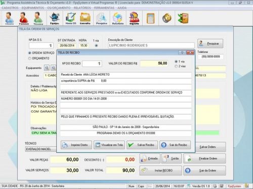 Programa Assistência Técnica Ordem de Serviço e Orçamento v1.0 - Fpqsystem 96359