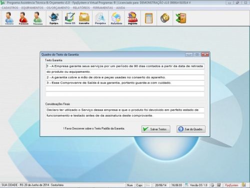 Programa Assistência Técnica Ordem de Serviço e Orçamento v1.0 - Fpqsystem 96361