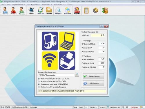 Programa Assistência Técnica Ordem de Serviço e Orçamento v1.0 - Fpqsystem 96364