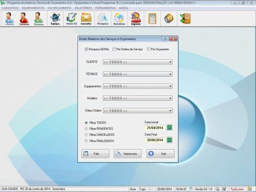 Programa Assistência Técnica Ordem de Serviço e Orçamento v1.0 - Fpqsystem 96365