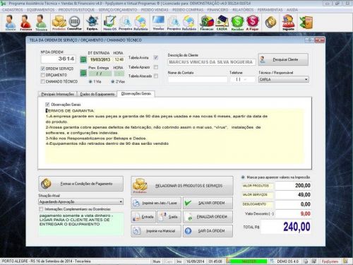 Programa Assistência Técnica, Ordem de Serviço, Orçamento e Financeiro v4.0 - Fpqsystem 96577