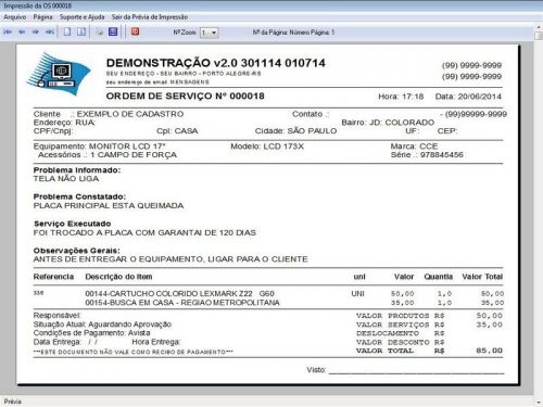 Programa Assistência Técnica Ordem de Serviço Orçamento e Produtos v2.0 - Fpqsystem 96605