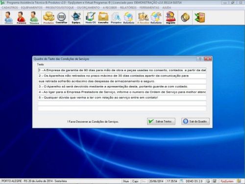 Programa Assistência Técnica, Ordem de Serviço, Orçamento e Produtos v2.0 - Fpqsystem 96614