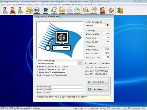 Programa Assistência Técnica Ordem de Serviço Orçamento e Produtos v2.0 - Fpqsystem 96616