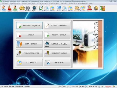 Programa para Assistência Técnica, Ordem de Serviço, Orçamento e Vendas v3.0 - Fpqsystem 96622