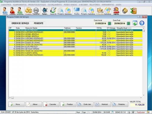 Programa para Assistência Técnica, Ordem de Serviço, Orçamento e Vendas v3.0 - Fpqsystem 96625