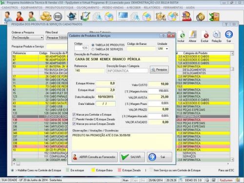 Programa para Assistência Técnica Ordem de Serviço Orçamento e Vendas v3.0 - Fpqsystem 96626