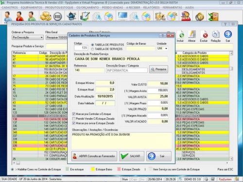 Programa para Assistência Técnica, Ordem de Serviço, Orçamento e Vendas v3.0 - Fpqsystem 96626