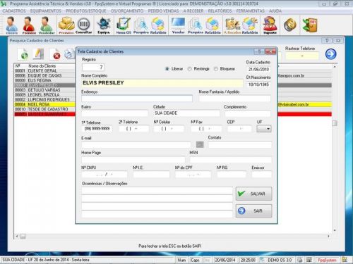 Programa para Assistência Técnica, Ordem de Serviço, Orçamento e Vendas v3.0 - Fpqsystem 96627