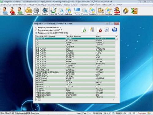 Programa para Assistência Técnica Ordem de Serviço Orçamento e Vendas v3.0 - Fpqsystem 96629