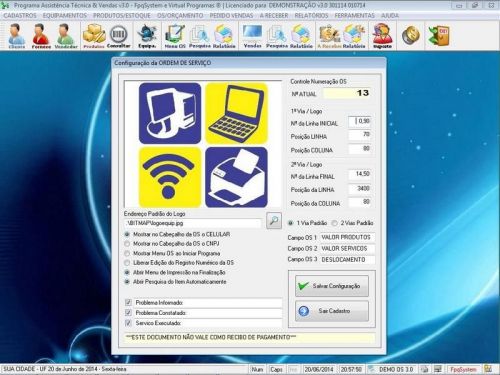 Programa para Assistência Técnica Ordem de Serviço Orçamento e Vendas v3.0 - Fpqsystem 96641