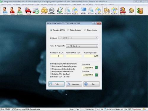 Programa para Oficina Mecânica com OS, Orçamento e Cadastro de Placas v3.0 - Fpqsystem 97555