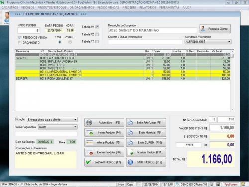 Programa para Oficina Mecânica com OS, Orçamento e Cadastro de Placas v3.0 - Fpqsystem 97557