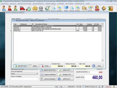 Programa para Oficina Mecânica com Os Orçamento e Cadastro de Placas v3.0 - Fpqsystem 97565