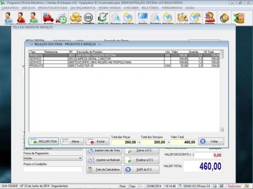 Programa para Oficina Mecânica com OS, Orçamento e Cadastro de Placas v3.0 - Fpqsystem 97565