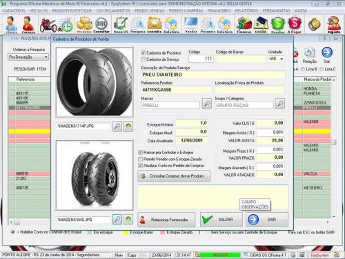 Programa para Oficina Mecânica Moto, OS, Orçamento e Cadastro de Placas v4.1 - Fpqsystem 97570