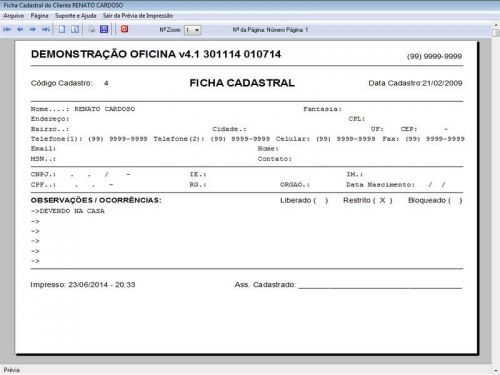 Programa para Oficina Mecânica Moto, OS, Orçamento e Cadastro de Placas v4.1 - Fpqsystem 97573