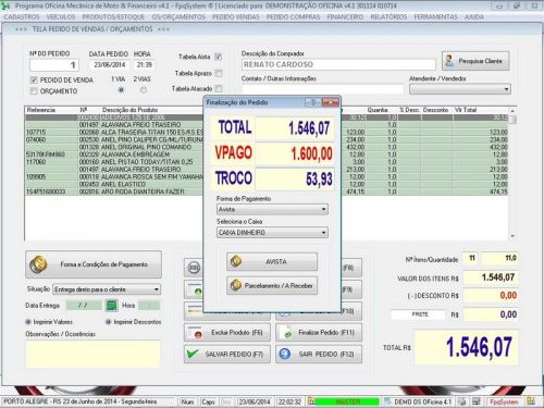 Programa para Oficina Mecânica Moto, OS, Orçamento e Cadastro de Placas v4.1 - Fpqsystem 97577