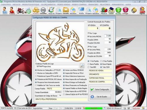 Programa para Oficina Mecânica Moto, OS, Orçamento e Cadastro de Placas v4.1 - Fpqsystem 97579