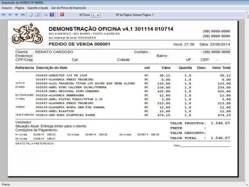 Programa para Oficina Mecânica Moto, OS, Orçamento e Cadastro de Placas v4.1 - Fpqsystem 97580