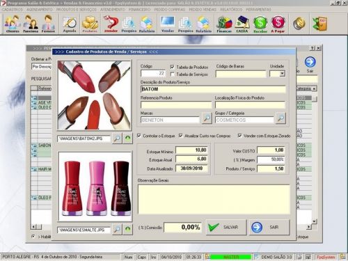 Programa para Salão de Beleza e Estética com Vendas e Financeiro v3.0 - Fpqsystem  Virtual Programas 97612