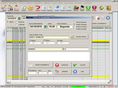 Programa para Salão de Beleza e Estética com Vendas e Financeiro v3.0 - Fpqsystem  Virtual Programas 97614