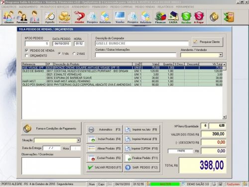 Programa para Salão de Beleza e Estética com Vendas e Financeiro v3.0 - Fpqsystem  Virtual Programas 97617